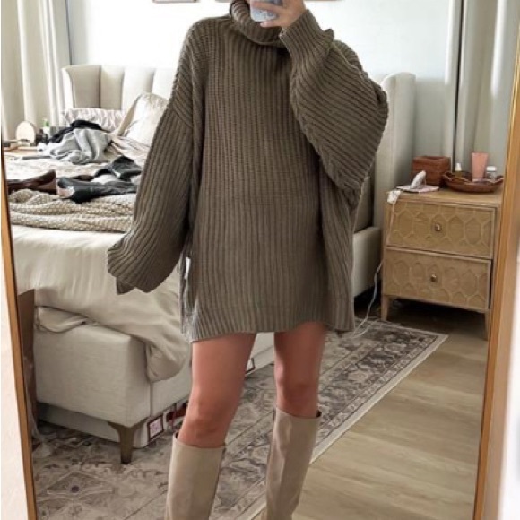 Free People Sweaters - Free People Brown Cowl Neck Sweater